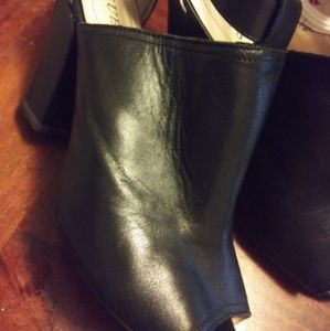 Black leather guess heels